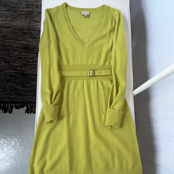 Karen Millen Dresses & Skirts - DONATED -  Karen Millen (2) chartreuse (lime green/yellow) soft wool mini dress.
